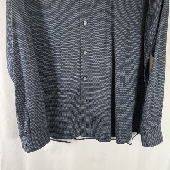 Ted Baker Dress Shirt Men's Small Blue Button Up Long Sleeve Cotton Blend Office - Picture 3 of 9